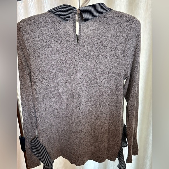 Monteau Los Angeles Lightweight Long Sleeve Sweater Collar Side Ruffle Teen L - Picture 2 of 8